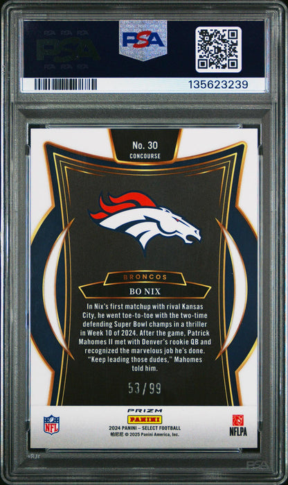 2024 PANINI SELECT 30 BO NIX RED PRIZM PSA 10