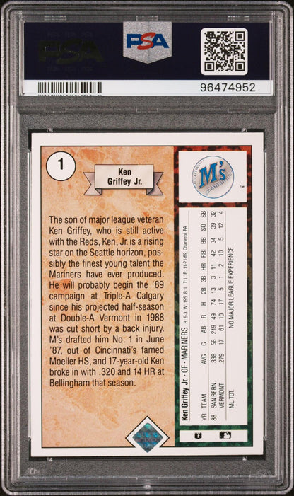1989 Upper Deck #1 Ken Griffey Jr. Star Rookie PSA 8