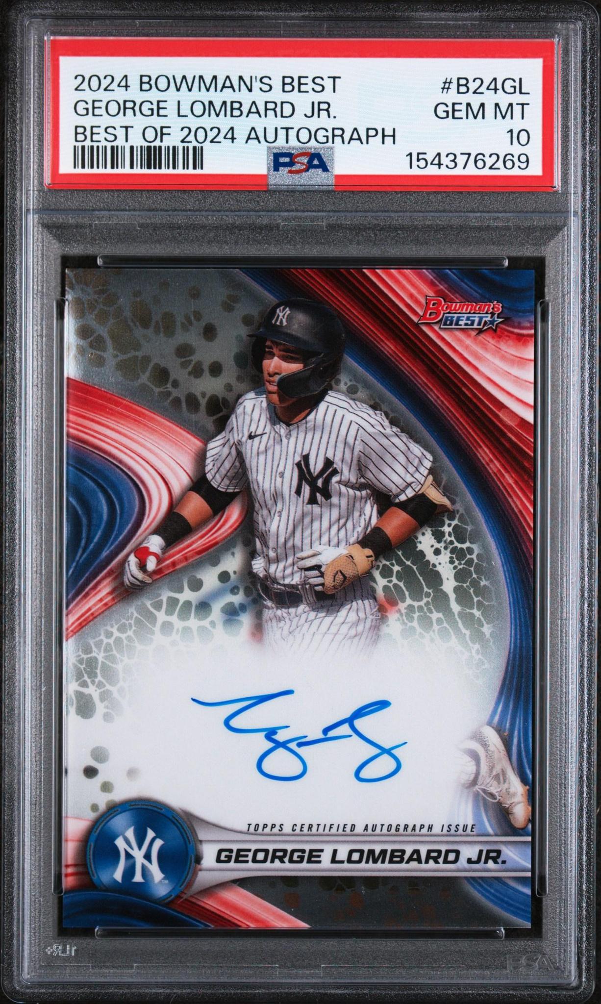 2024 Bowman's Best Best of 2024 Autographs B24-GL George Lombard Jr. PSA 10