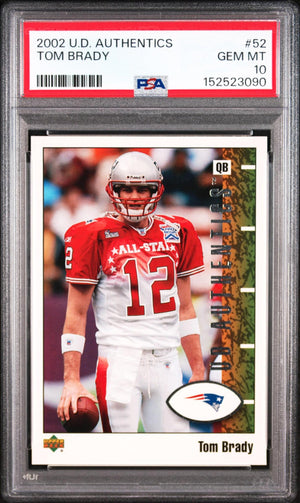 2002 UD AUTHENTICS 52 TOM BRADY PSA 10