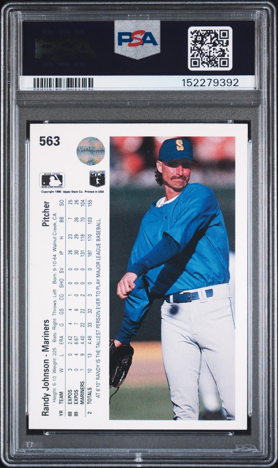 1990 Upper Deck #563 Randy Johnson PSA Authentic