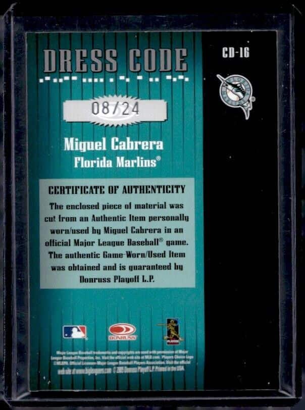 2005 Donruss Classics Miguel Cabrera #CD-16 Patch /24
