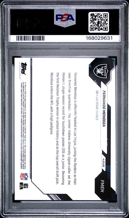 2026 TOPPS NOW #FMEN - FERNANDO MENDOZA PSA 10