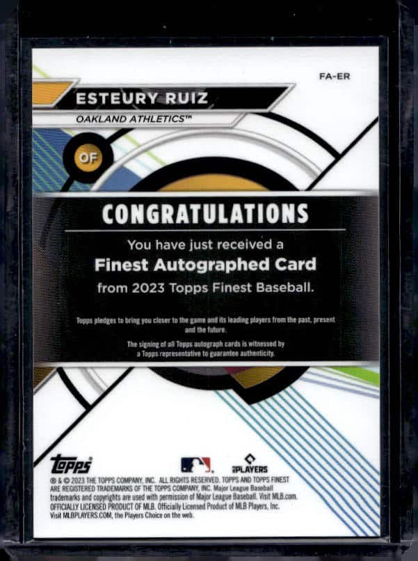 2023 Topps Finest Esteury Ruiz #FA-ER Rookie Autograph