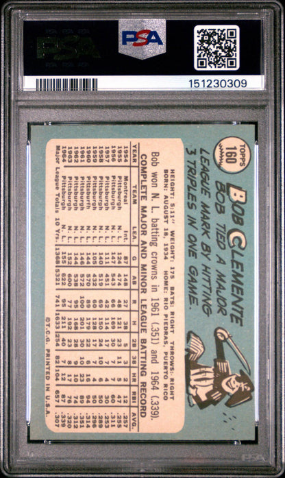 1965 Topps Bob Clemente #160 PSA 7