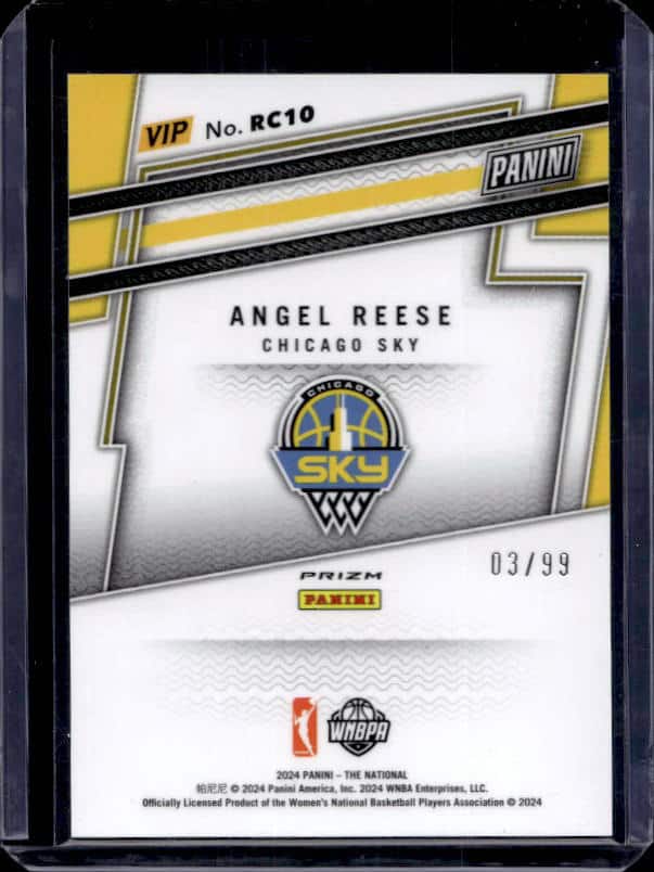 2024 Panini - The National VIP Gold Pack Angel Reese Green Cracked Ice /99 #RC10