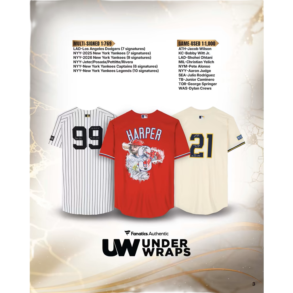 2026 Under Wraps Autographed MLB Jerseys Volume II