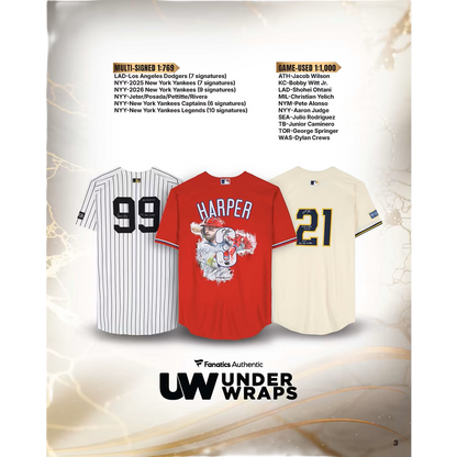 2026 Under Wraps Autographed MLB Jerseys Volume II