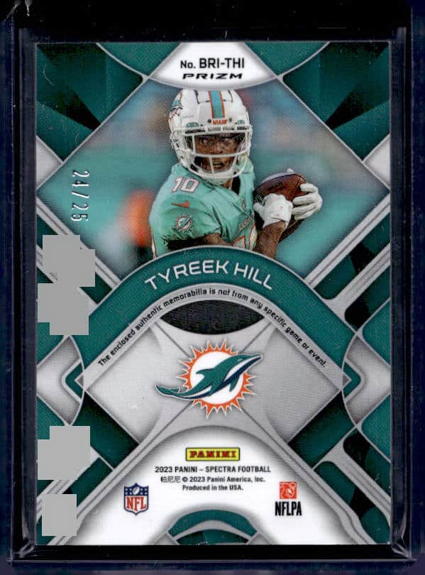 2023 Panini Spectra Tyreek Hill #BRI-THI Patch Prizm /25