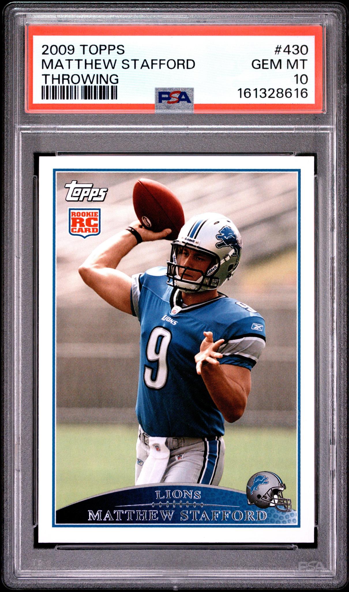 2009 TOPPS 430 MATTHEW STAFFORD THROWING PSA 10
