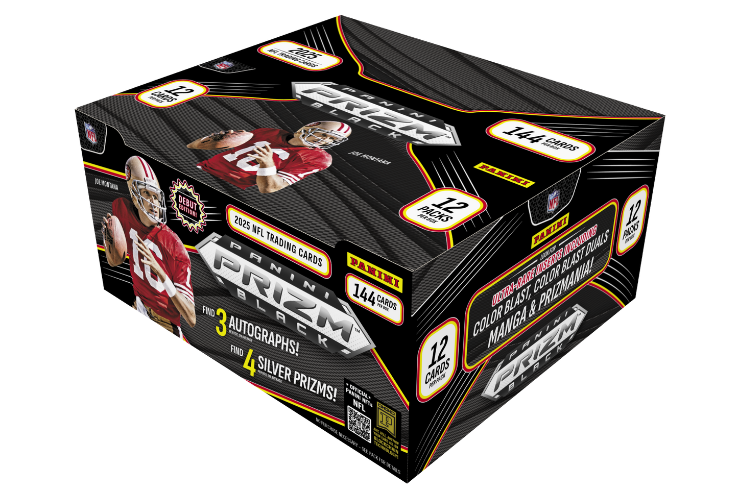 2025 Panini Prizm Black Football Hobby 12 Box Case