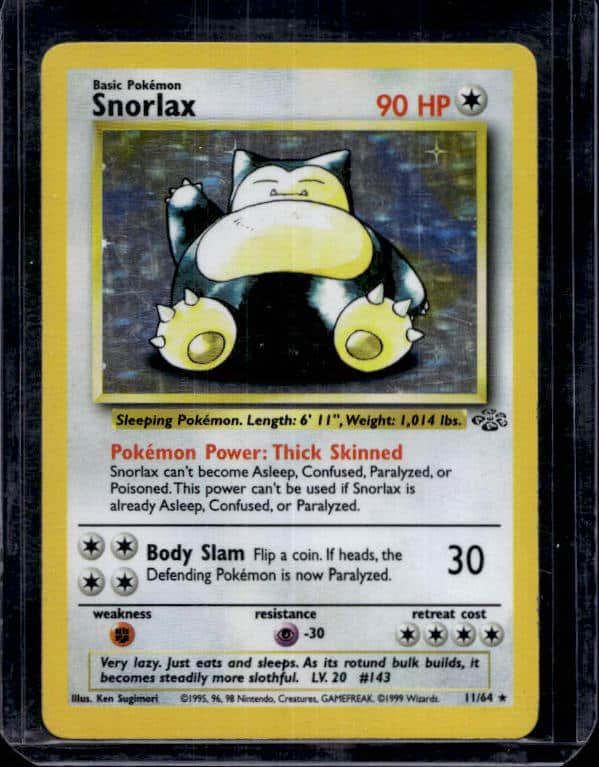 1999 Pokémon Jungle Snorlax 11/64 Holo Rare