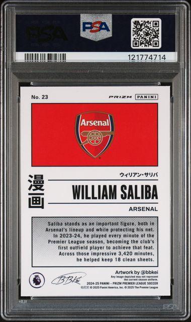 2024-25 PANINI PRIZM PREMIER LEAGUE MANGA #23 WILLIAM SALIBA PSA 10