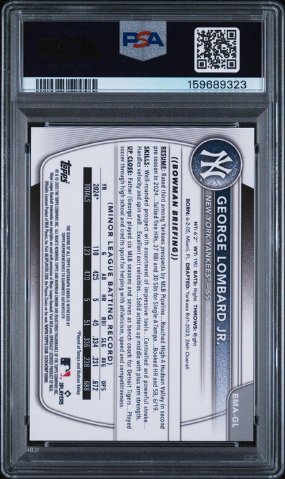 2025 Bowman Mega Box Bowman Prospect Mega Autographs Gl George Lombard Jr.