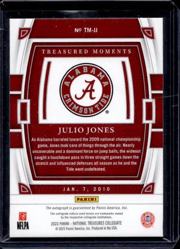 2023 Panini National Treasures Julio Jones #TM-JJ Autograph /75