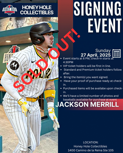 Event Information: Jackson Merrill Signing Event Mission Valley April 27, 2025