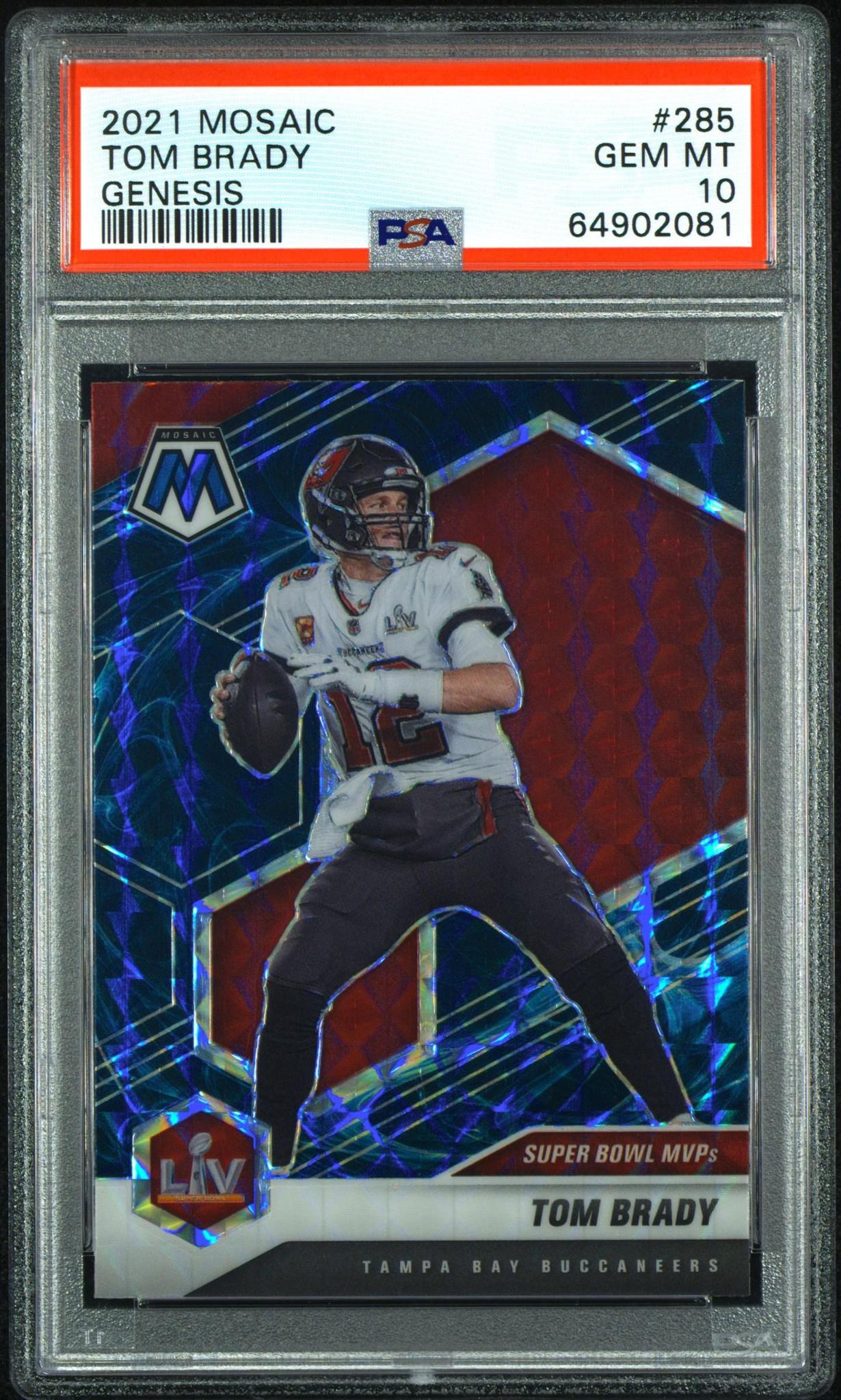 2021 PANINI MOSAIC 285 TOM BRADY GENESIS PSA 10