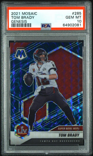 2021 PANINI MOSAIC 285 TOM BRADY GENESIS PSA 10