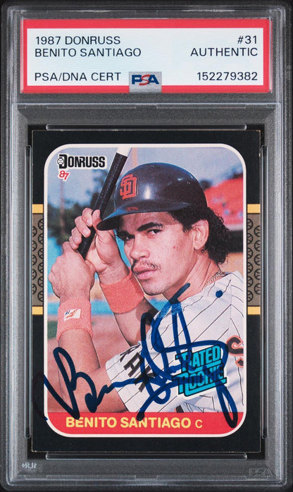 1987 Donruss #31 Benito Santiago PSA Authentic