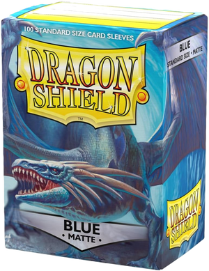 Dragon Shield Matte Blue Standard Size Card Sleeves Display Box - 10 Packs