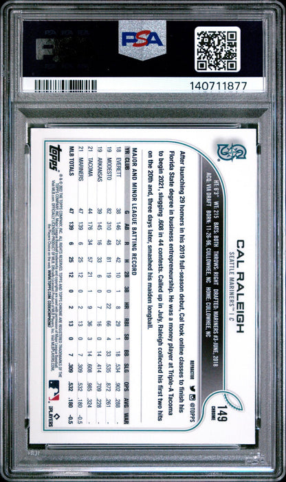 2022 Topps Chrome Cal Raleigh #149 Rookie Refractor PSA 10