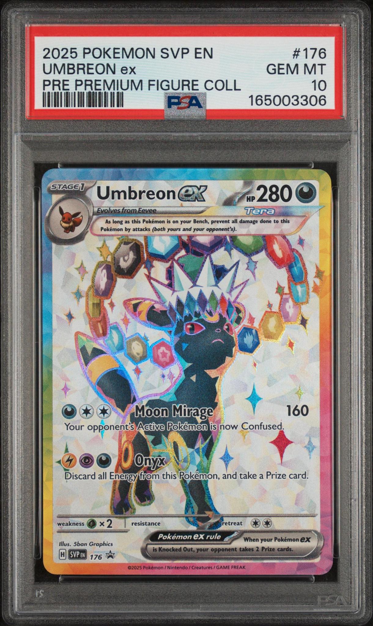 2025 POKEMON SVP EN-SV BLACK STAR PROMO 176 UMBREON EX PRISMATIC EVOLUTIONS PREMIUM FIGURE COLLECTION PSA 10