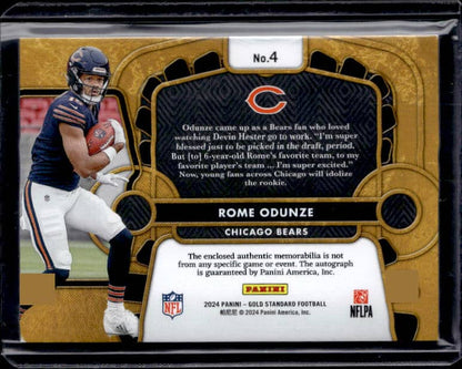 2024 Panini Gold Standard Rome Odunze #4 Rookie Patch Autograph /149