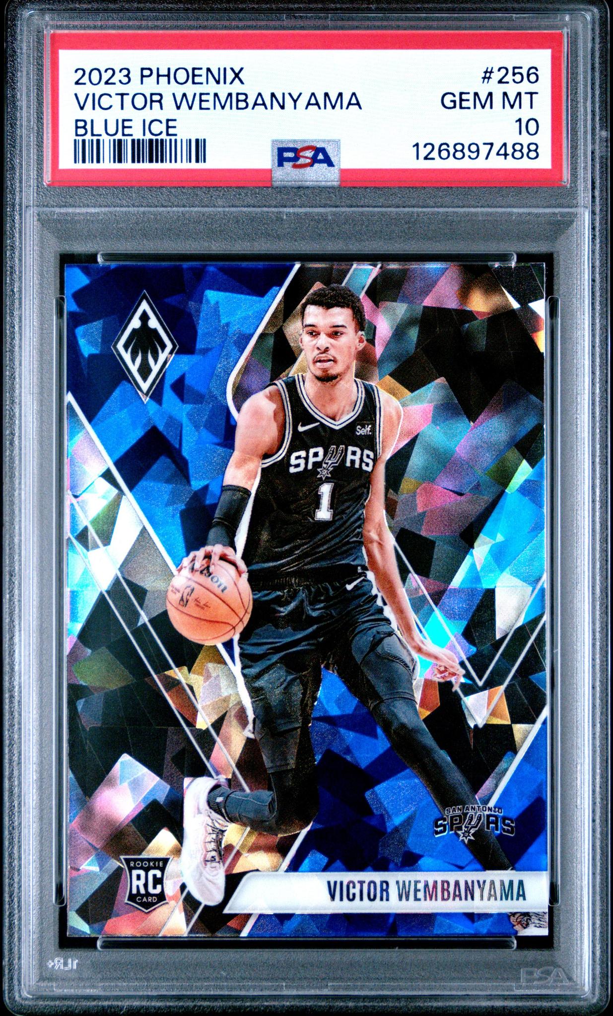 2023 PANINI PHOENIX 256 VICTOR WEMBANYAMA BLUE ICE PSA 10