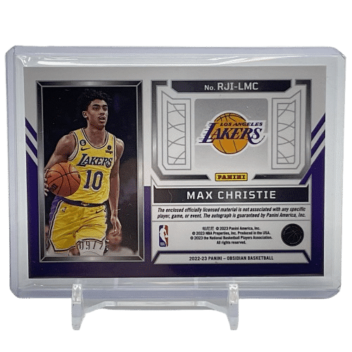 2022/23 Panini Obsidian Max Christie #RJI-LMC Rookie Patch Autograph /25