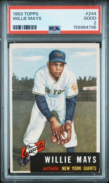 1953 TOPPS #244 WILLIE MAYS PSA 2
