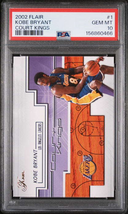 2002 FLAIR COURT KINGS 1 KOBE BRYANT PSA 10