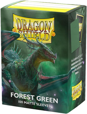 Dragon Shield Matte Forest Green Standard Size Card Sleeves Display Box - 10 Packs