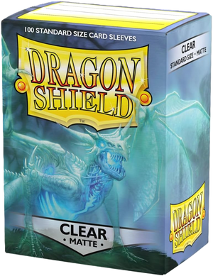 Dragon Shield Matte Clear Standard Size Card Sleeves Display Box - 10 Packs