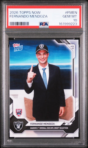 2026 TOPPS NOW FMEN : FERNANDO MENDOZA PSA 10