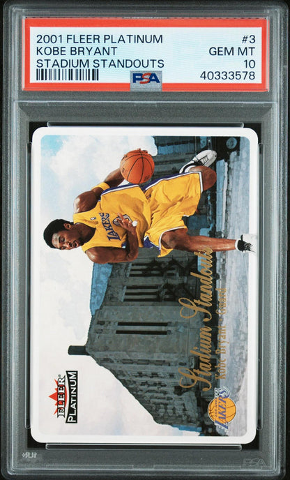 2001 FLEER PLATINUM STADIUM STANDOUTS 3 KOBE BRYANT PSA 10