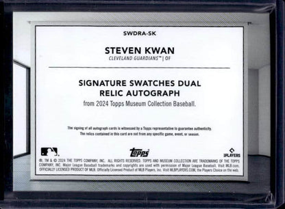 2024 Topps Museum Collection Steven Kwan #SWDRA-SK Patch Autograph /295