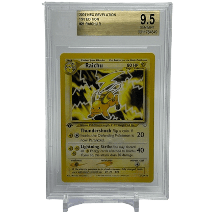 2001 Pokémon Neo Revelation 1st Edition Raichu R 21/64 BGS 9.5