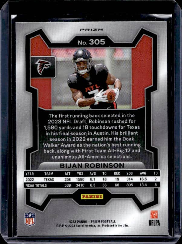 2023 Panini Prizm Bijan Robinson #305 Rookie Silver Prizm