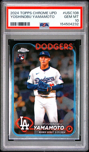 2024 Topps Chrome Update USC108 Yoshinobu Yamamoto PSA 10
