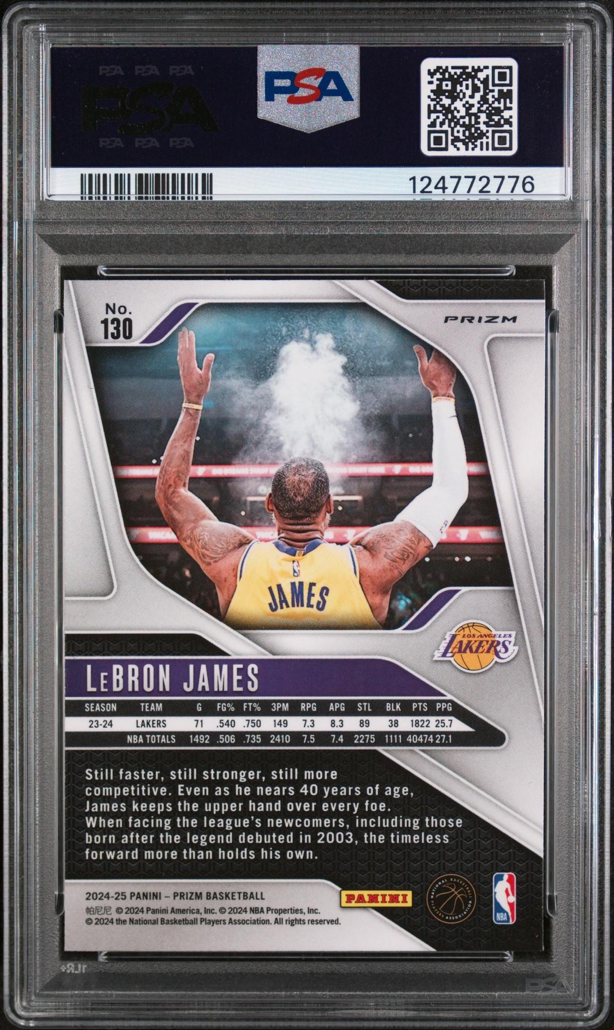 2024-25 Panini Prizm #130 LeBron James Prizms Silver PSA 9