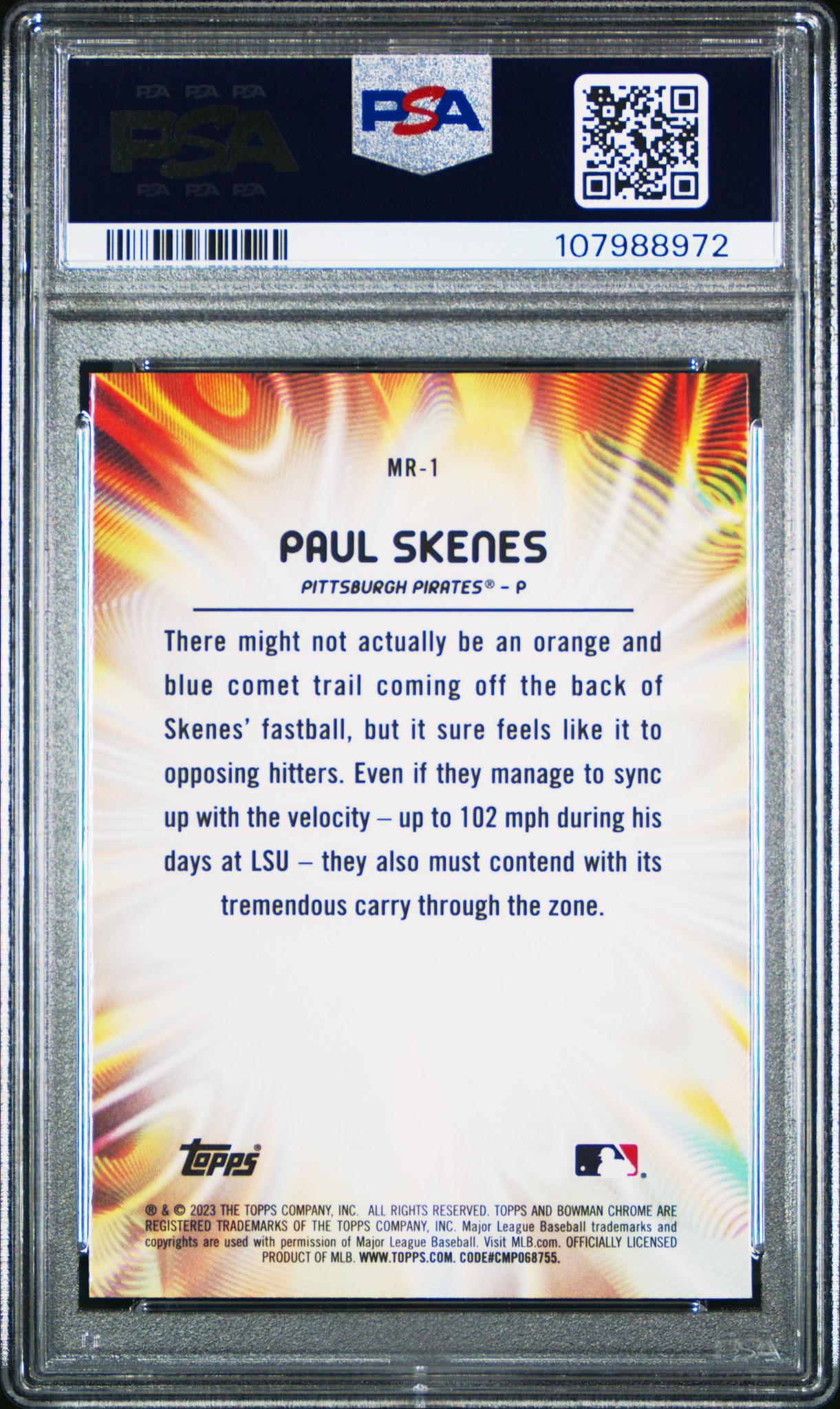 2023 Bowman Draft Mood Ring #MR1 Paul Skenes PSA 10