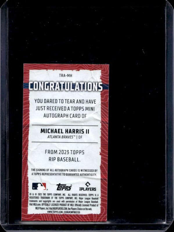 2023 Topps Rip Michael Harris II #TRA-MH Rookie Autograph Orange /25