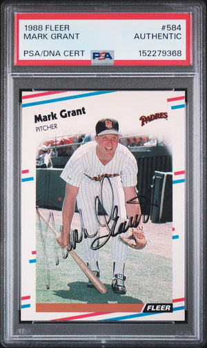 1988 Fleer #584 - Mark Grant PSA Authentic