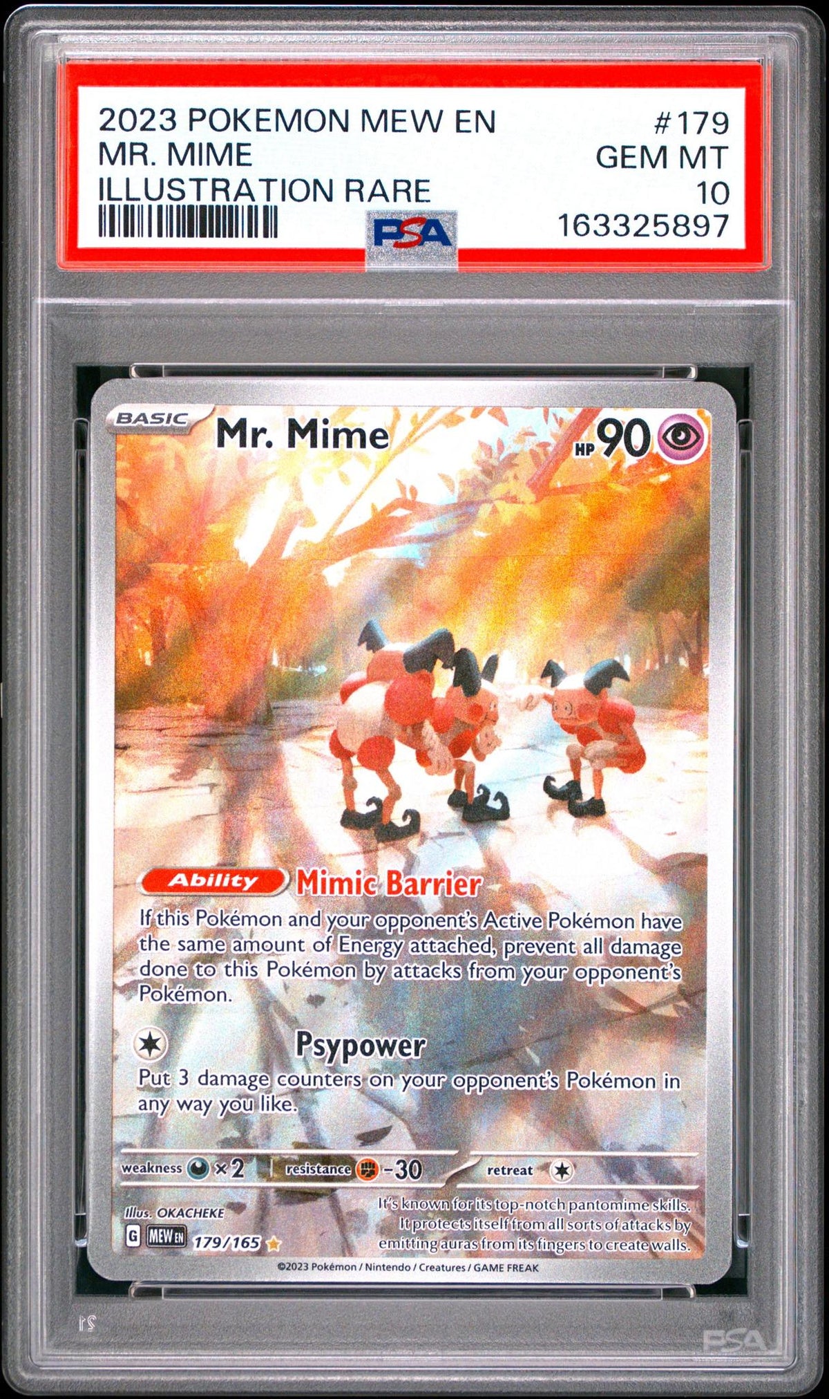 2023 Pokemon Mew EN-151 179 Mr. Mime Illustration Rare PSA 10