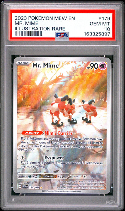 2023 Pokemon Mew EN-151 179 Mr. Mime Illustration Rare PSA 10