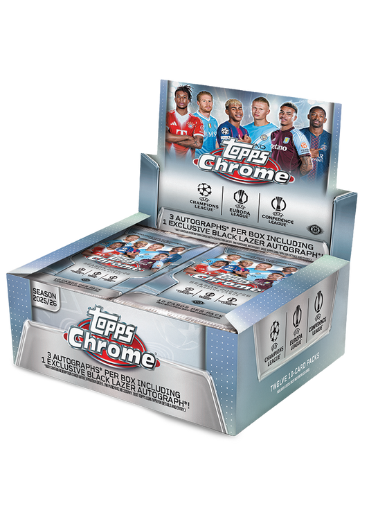 2025/26 Topps UEFA Club Competitions Chrome Soccer Jumbo Box