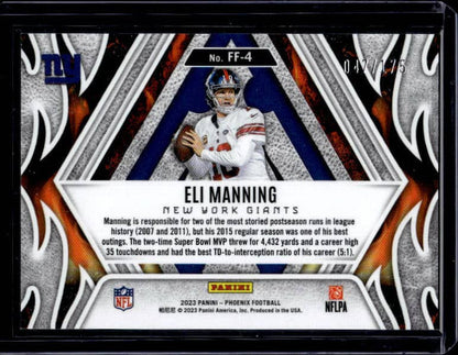 2023 Panini Phoenix Eli Manning #FF-4 Pink /175