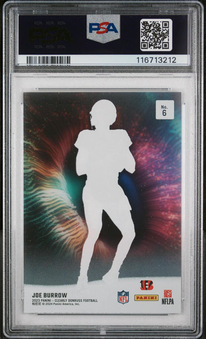 2023 Panini Clearly Donruss Night Moves 6 Joe Burrow PSA 10