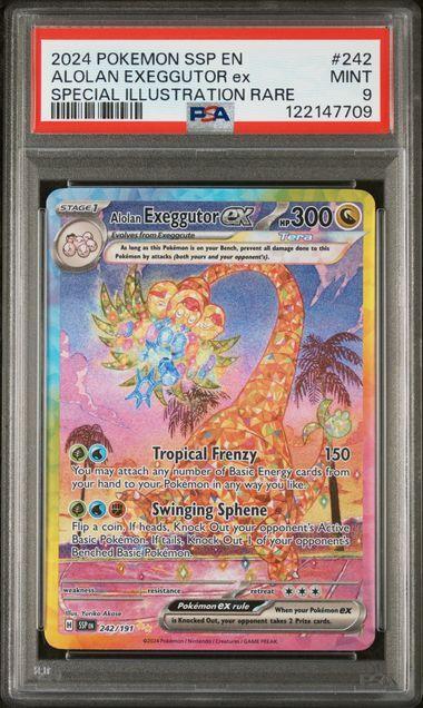 2024 POKEMON SSP EN-SURGING SPARKS #242 ALOLAN EXEGGUTOR ex SPECIAL ILLUSTRATION RARE PSA 9