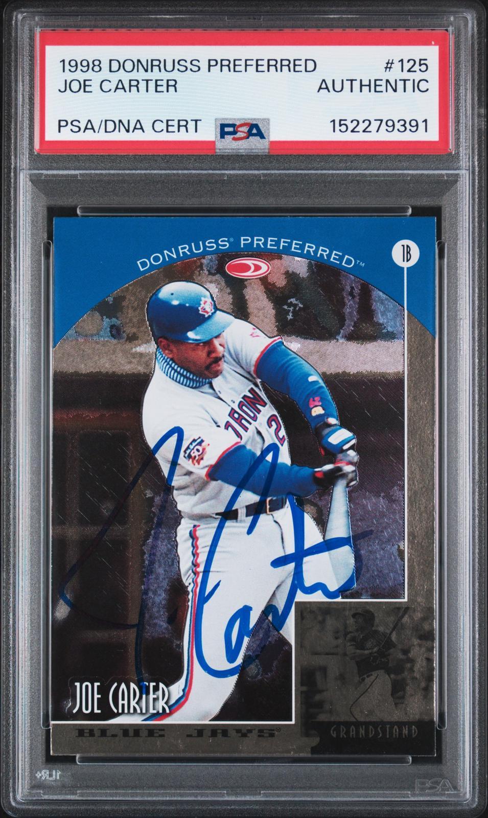 1998 Donruss Preferred #125 Joe Carter PSA Authentic